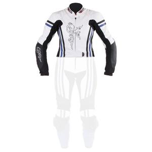 Damen Jacke Tschul 554 weiß-schwarz-blau Ausverkauf