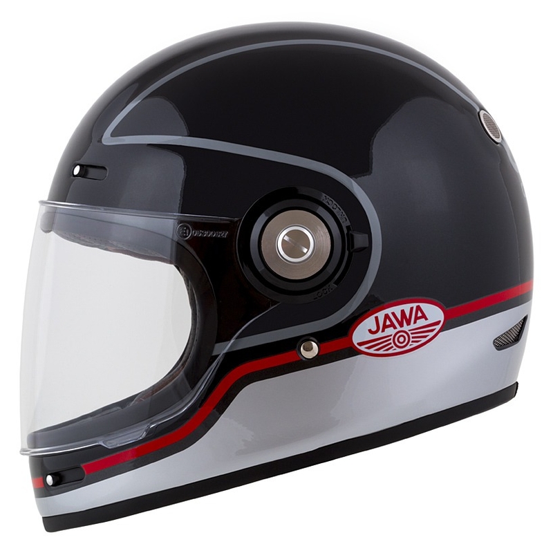 Integral Motorradhelm Cassida Fibre Jawa Sport schwarz-silber-rot