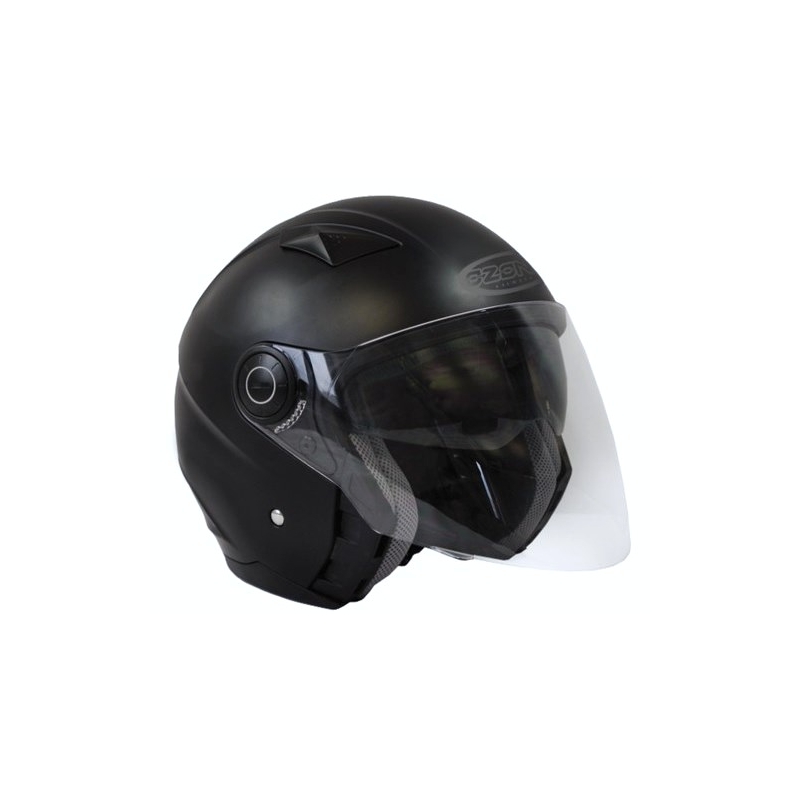 Motorradhelm Ozone City-01 mit abnehmbarem Kinnriemen schwarz matt sale Ausverkauf