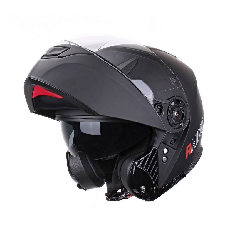 Motorradhelm flip-up Rhino Highway schwarz matt Ausverkauf