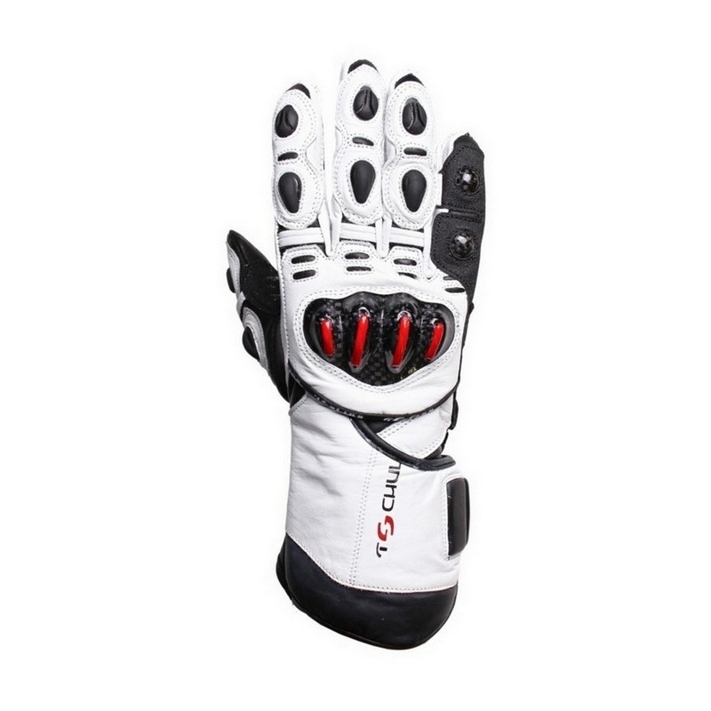Motorradhandschuhe Tschul 270 weiß-schwarz Ausverkauf