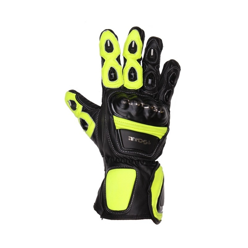 Motorradhandschuhe Tschul 285 schwarz-fluo gelb Ausverkauf