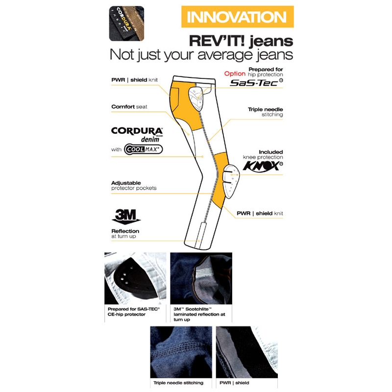Kevlar-Motorrad-Jeans Revit Campo Ausverkauf Ausverkauf