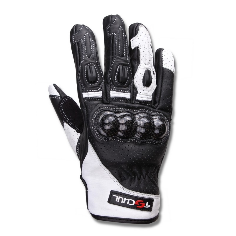 Motorradhandschuhe Tschul 316 schwarz und weiß Ausverkauf