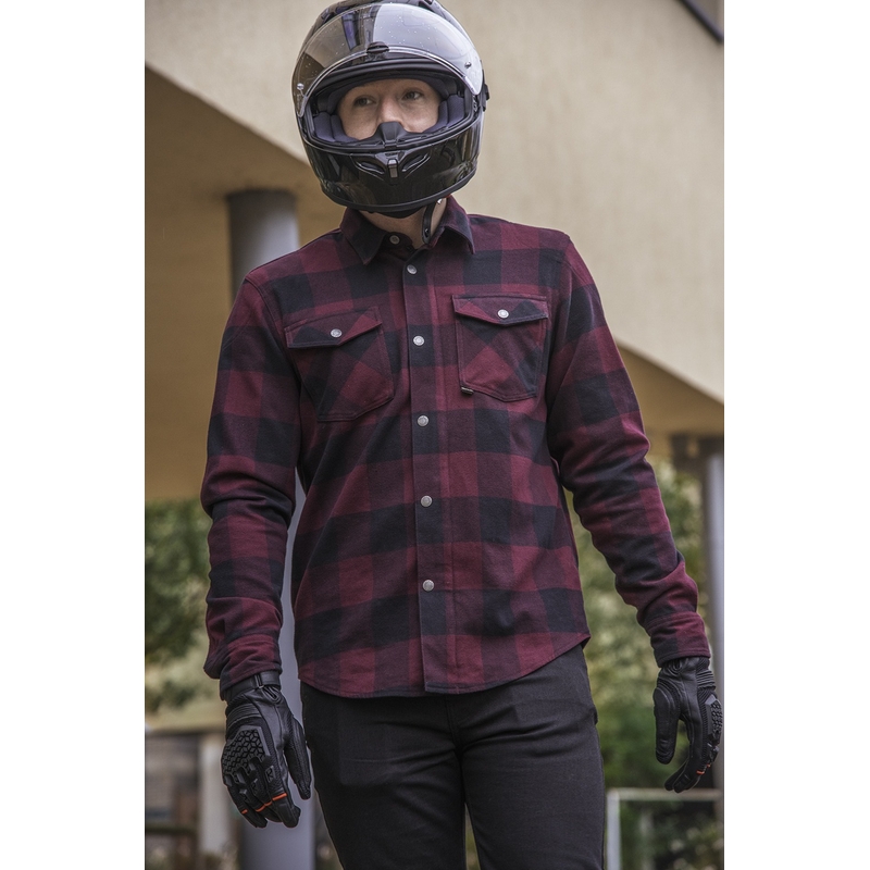 Oxford Kickback 2.0 Motorradhemd rot und schwarz Ausverkauf