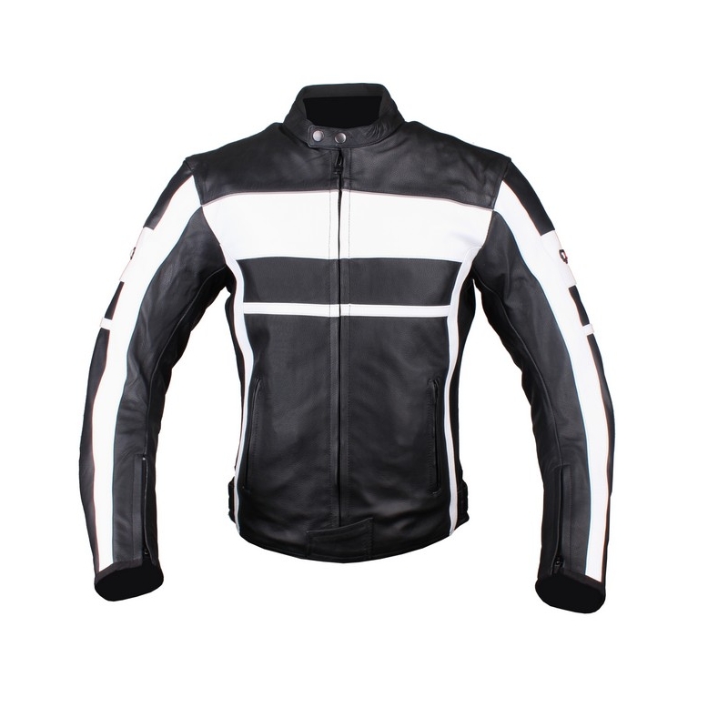Motorradjacke Tschul 837 schwarz und weiß Ausverkauf