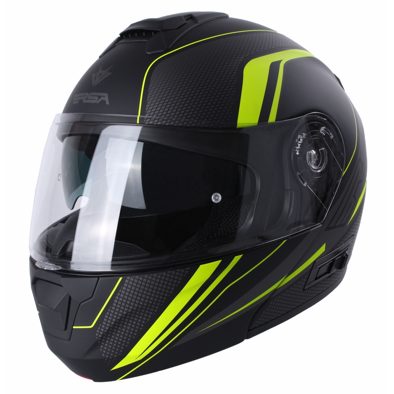 RSA Rival schwarz-grau-fluo gelb Tip-up Motorradhelm