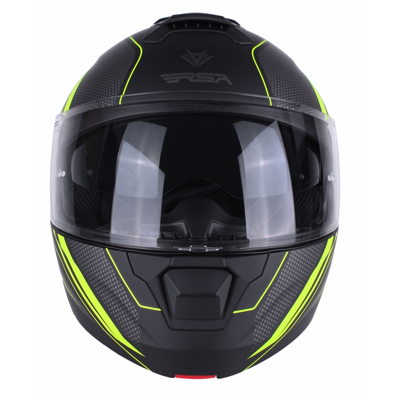 RSA Rival schwarz-grau-fluo gelb Tip-up Motorradhelm
