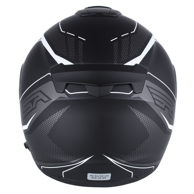 RSA Rival schwarz-grau-weißer Motorradhelm zum Aufklappen Ausverkauf