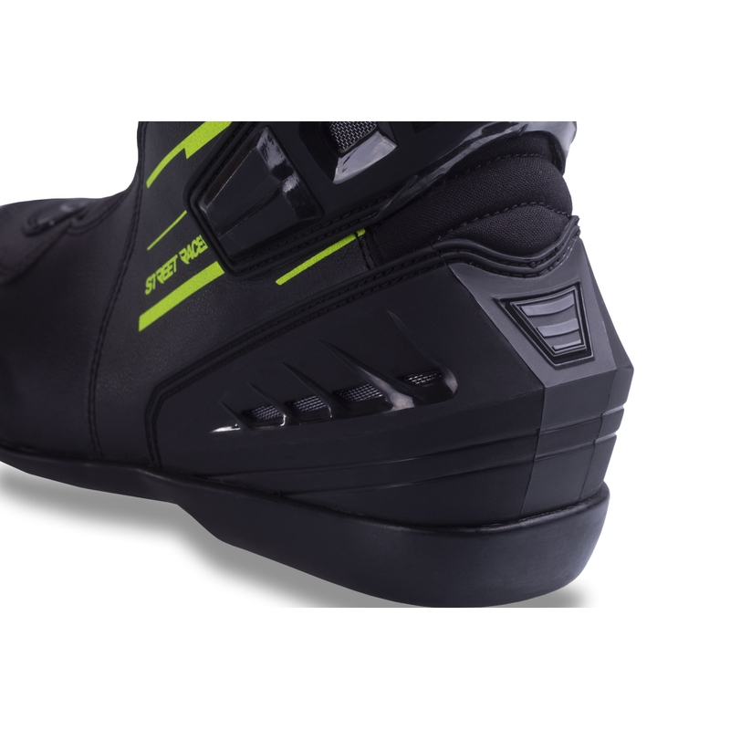 Street Racer Grid Schwarz-Fluo Gelb Motorradstiefel