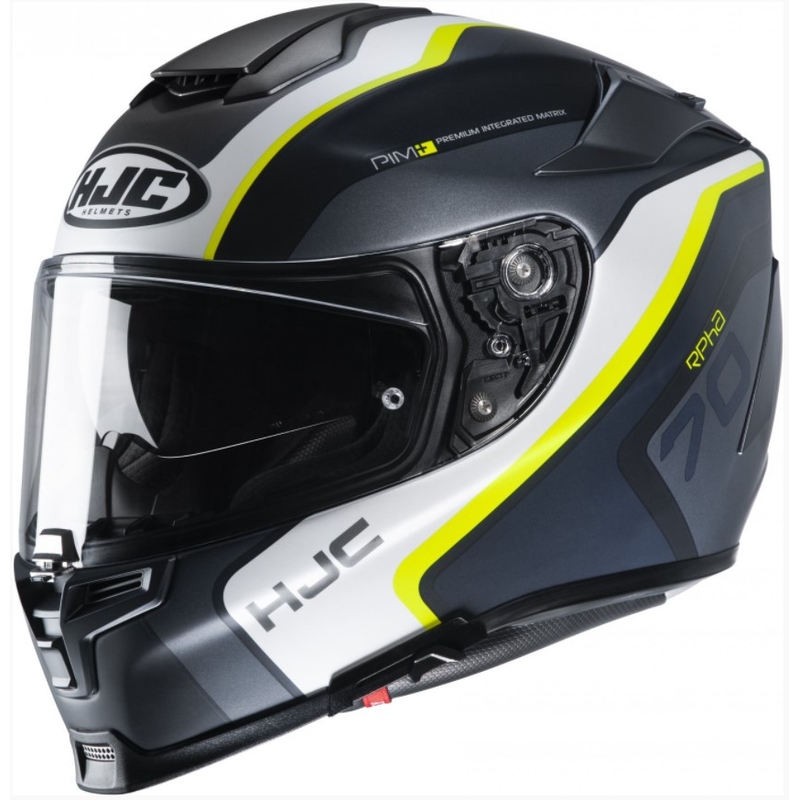 Integral Motorradhelm HJC RPHA 70 Kroon MC4HSF grau-weiß-gelb