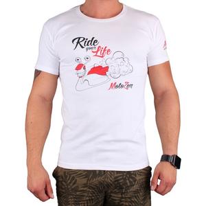 T-shirt s motivem MotoZem Ride your life weiß Ausverkauf