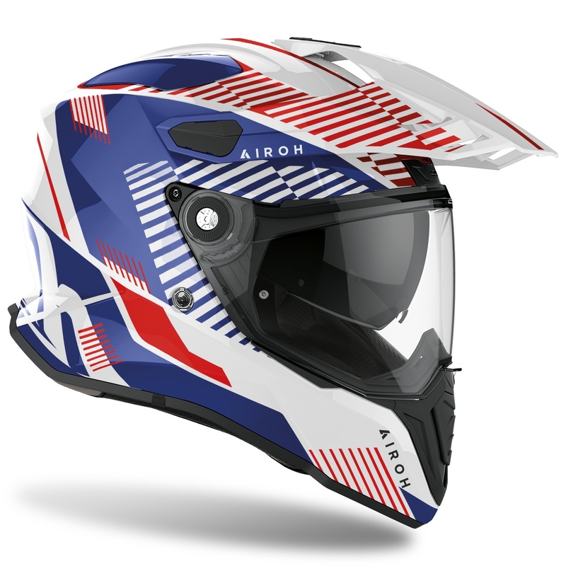 Endurohelm Airoh Commander Boost 2022 blau-weiß glänzend Ausverkauf