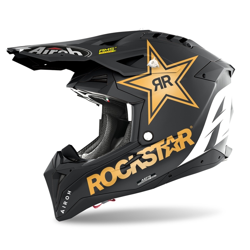 Motocross Helm Airoh Aviator 3.0 Rockstar 2022 schwarz matt Ausverkauf