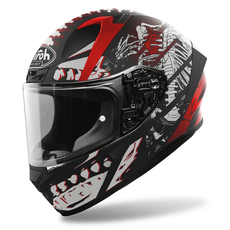 Integral Motorradhelm Airoh Valor Ribs 2022 weiß-rot-schwarz matt