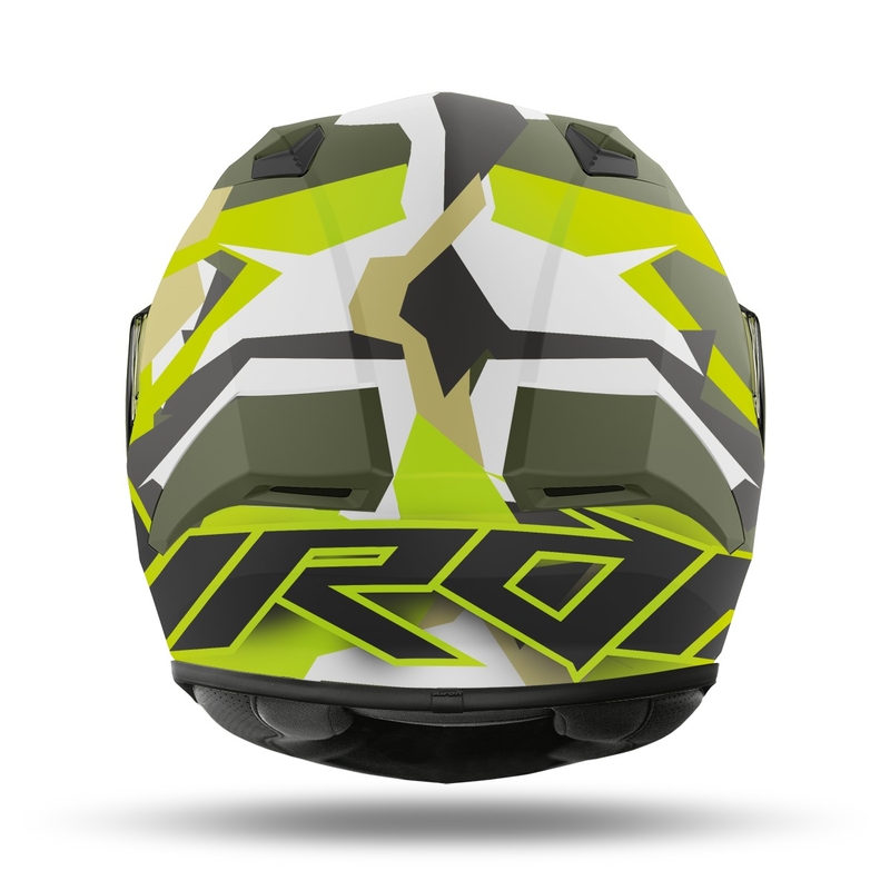 Integral Motorradhelm Airoh Valor Army 2022 weiß-khaki-fluo grün