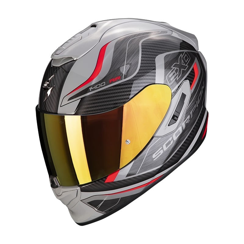 Integral Motorradhelm Scorpion EXO-1400 Air Attune grau-schwarz-rot Ausverkauf