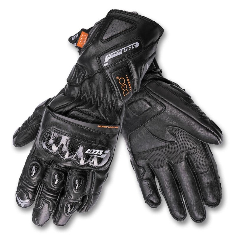 SECA Trackday Motorradhandschuhe schwarz Ausverkauf