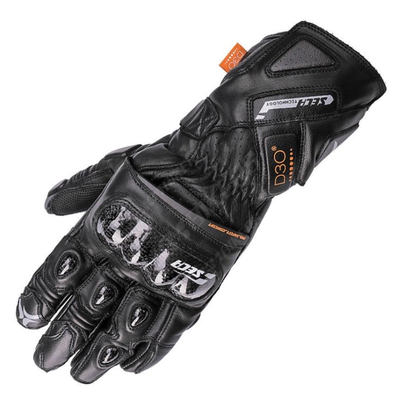 SECA Trackday Motorradhandschuhe schwarz Ausverkauf