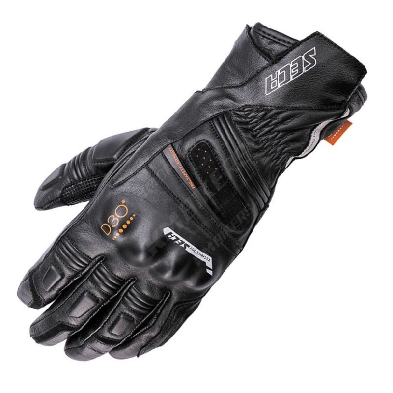 SECA Turismo III Motorradhandschuhe aus schwarzem Leder Ausverkauf