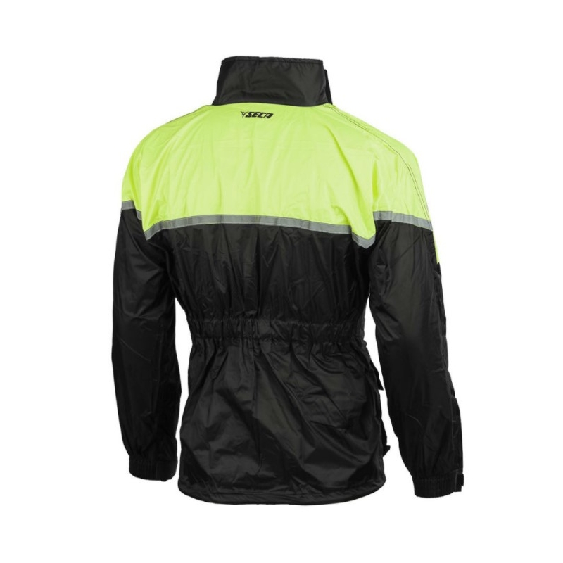 Motorrad-Regenjacke SECA Rain schwarz-fluorgelb Ausverkauf