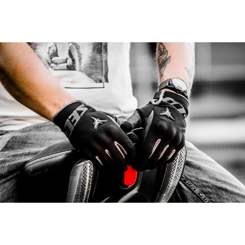 SECA X-Stretch Motorradhandschuhe schwarz-grau Ausverkauf