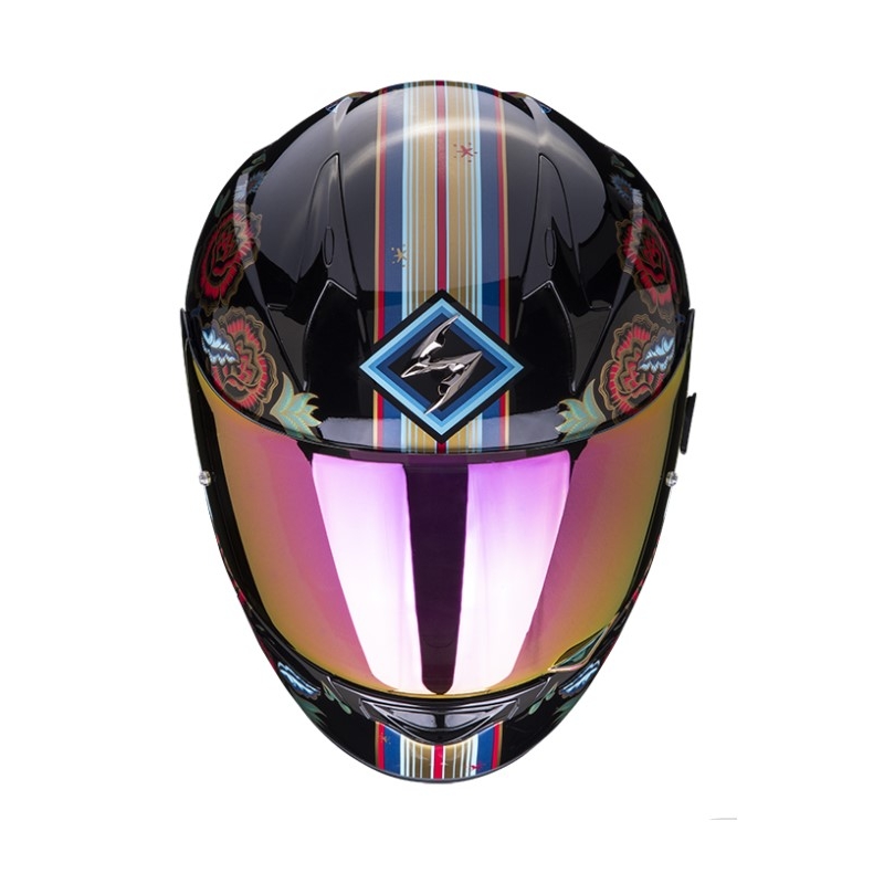 Integral-Motorradhelm SCORPION EXO-390 CHICA II schwarz-blau-rosa