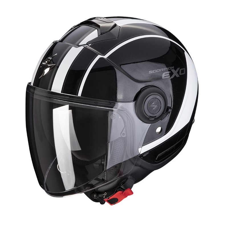 Offener Motorradhelm SCORPION EXO-CITY SCOOT schwarz und weiß