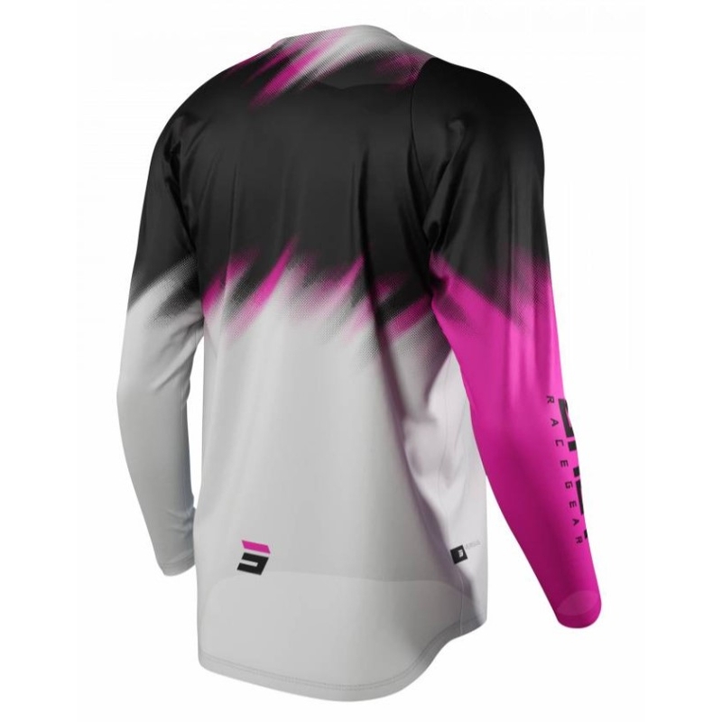 Kinder Motocross Trikot Shot Devo Versus grau-schwarz-rosa Ausverkauf