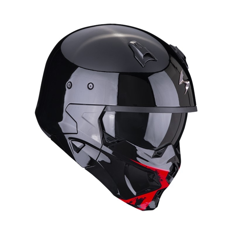 Motorradhelm SCORPION COVERT-X TANKER schwarz-rot