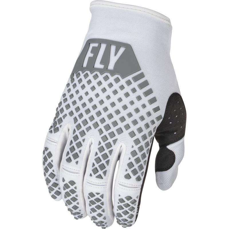 Motocross-Handschuhe FLY Racing Kinetic 2022 grau und weiß
