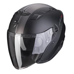 Offener Helm Scorpion EXO-230 SR matt schwarz-silber-rot