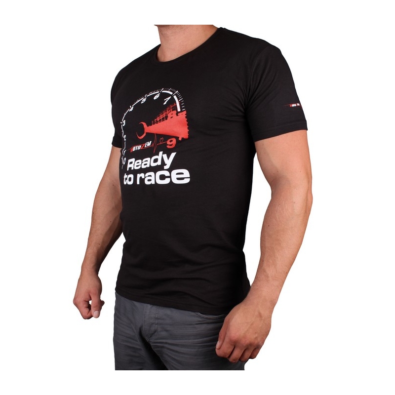 T-shirt s motivem MotoZem Ready to race schwarz Ausverkauf