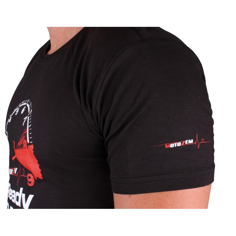 T-shirt s motivem MotoZem Ready to race schwarz Ausverkauf