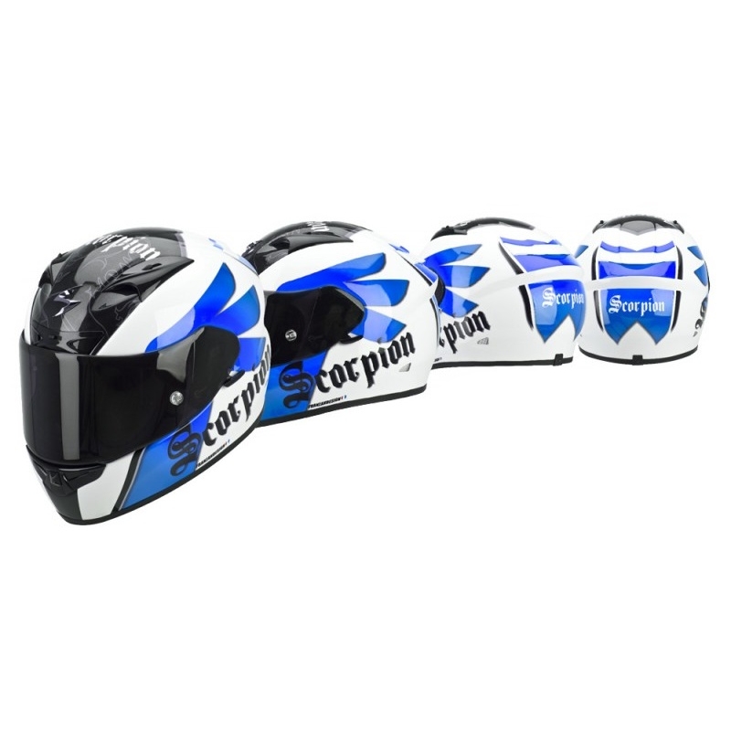 Integralhelm Scorpion EXO-710 Knight weiß-blau Ausverkauf