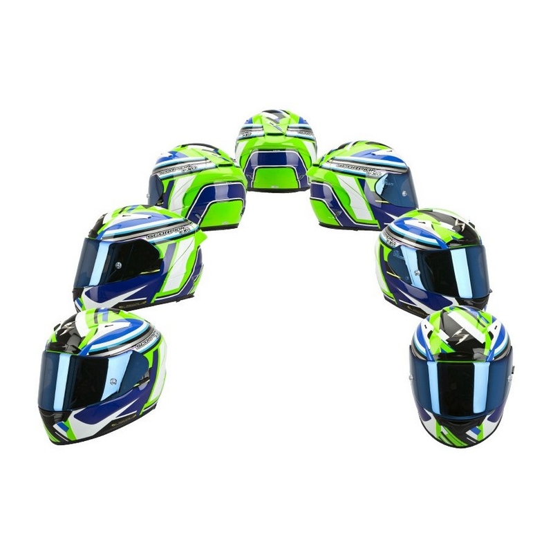 Integralhelm für Motorrad Scorpion EXO-2000 Avenger grün-blau Ausverkauf
