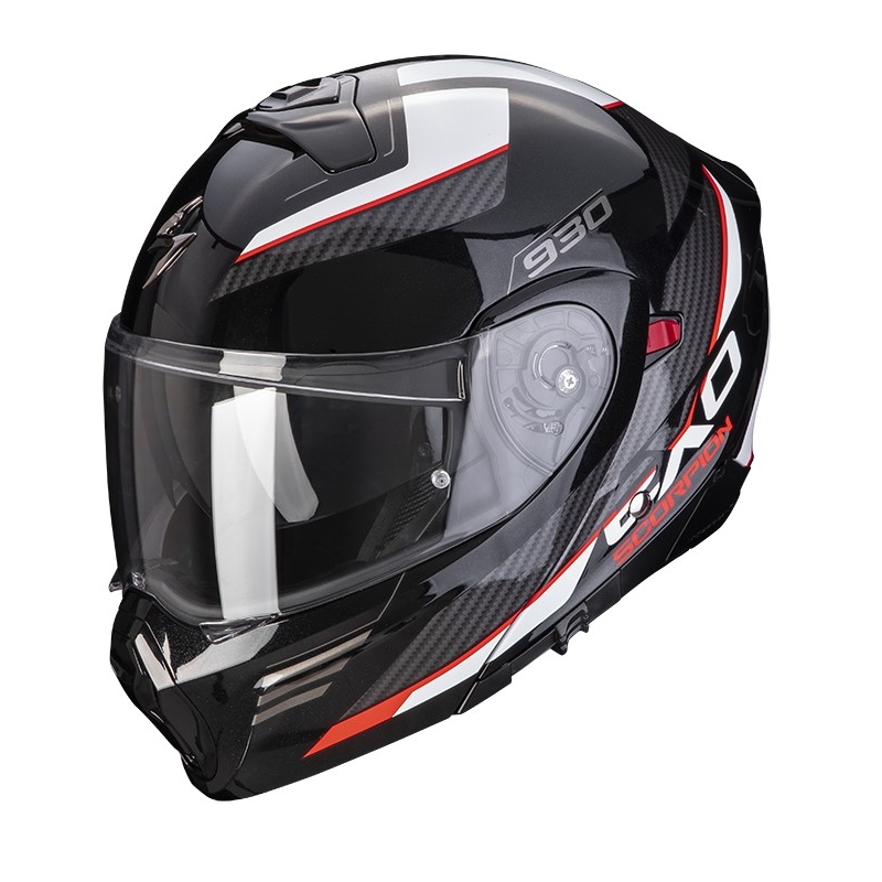 Motorradhelm Scorpion EXO-930 NAVIG metallic schwarz-rot