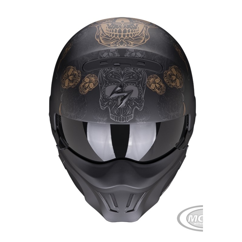 Motorradhelm Scorpion EXO-COMBAT EVO KALAVERA matt schwarz-gold
