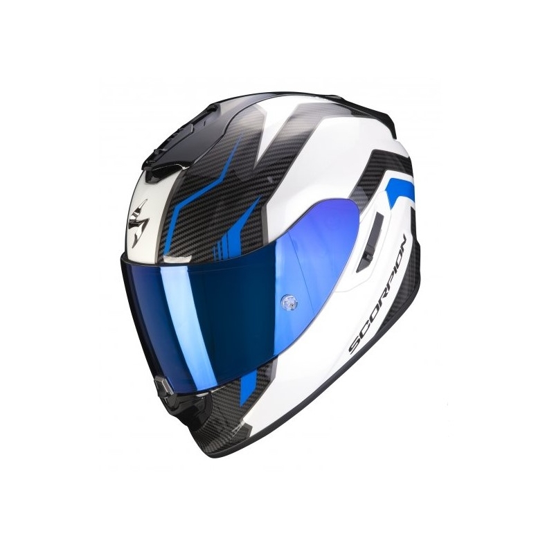 Integral Motorradhelm Scorpion EXO-1400 Air Fortuna weiß-blau
