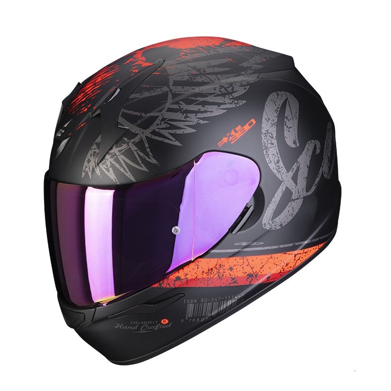 Integral Motorradhelm Scorpion EXO-390 Ighost orange-schwarz-silber matt