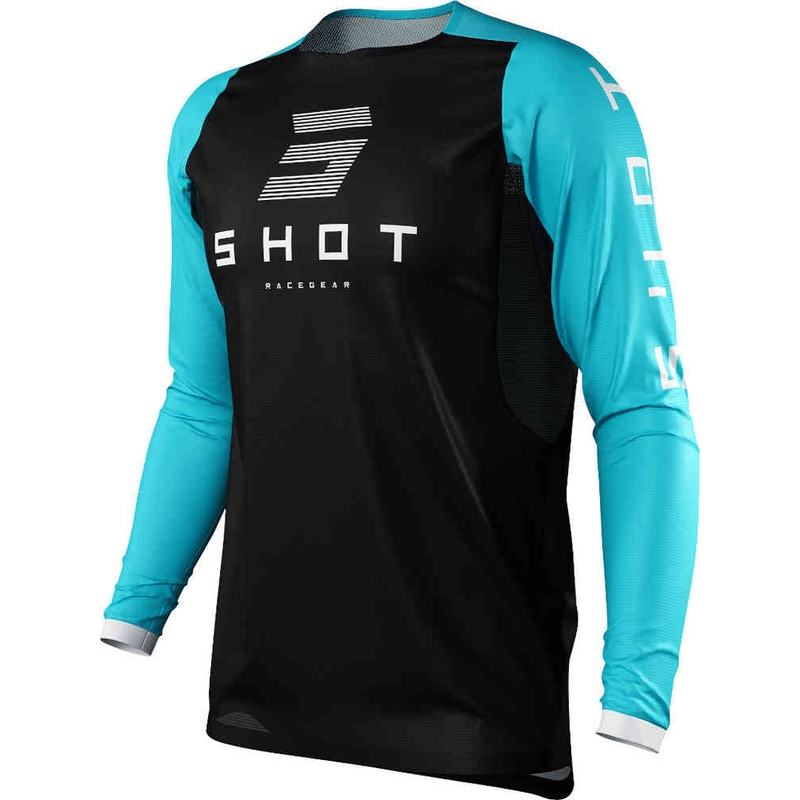 Frauen Motocross Trikot Shot Shelly schwarz-azurblau Ausverkauf