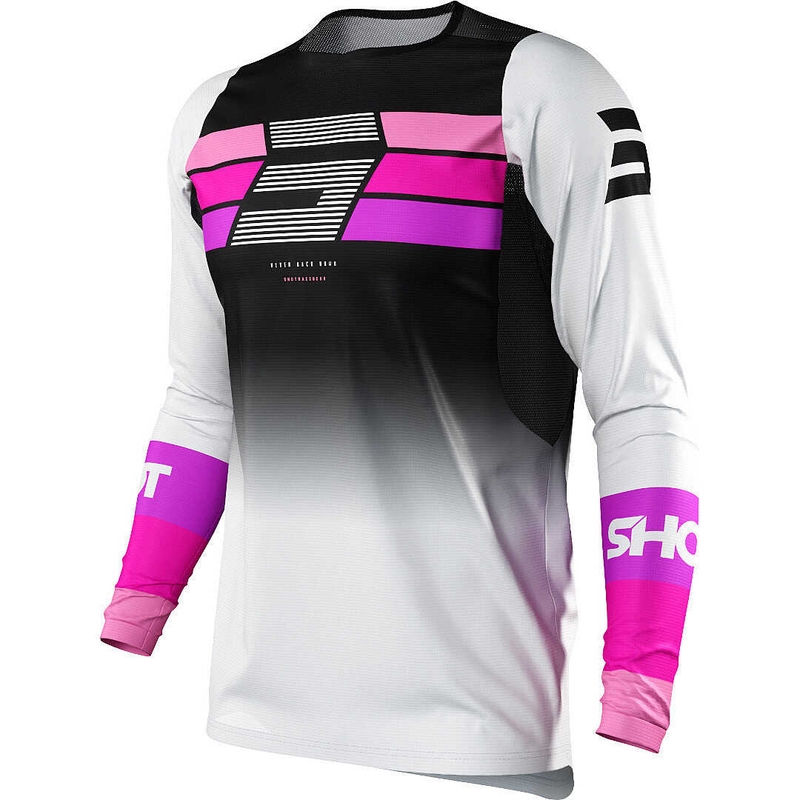 Damen Motocross Trikot Shot Shelly schwarz-weiß-rosa Ausverkauf