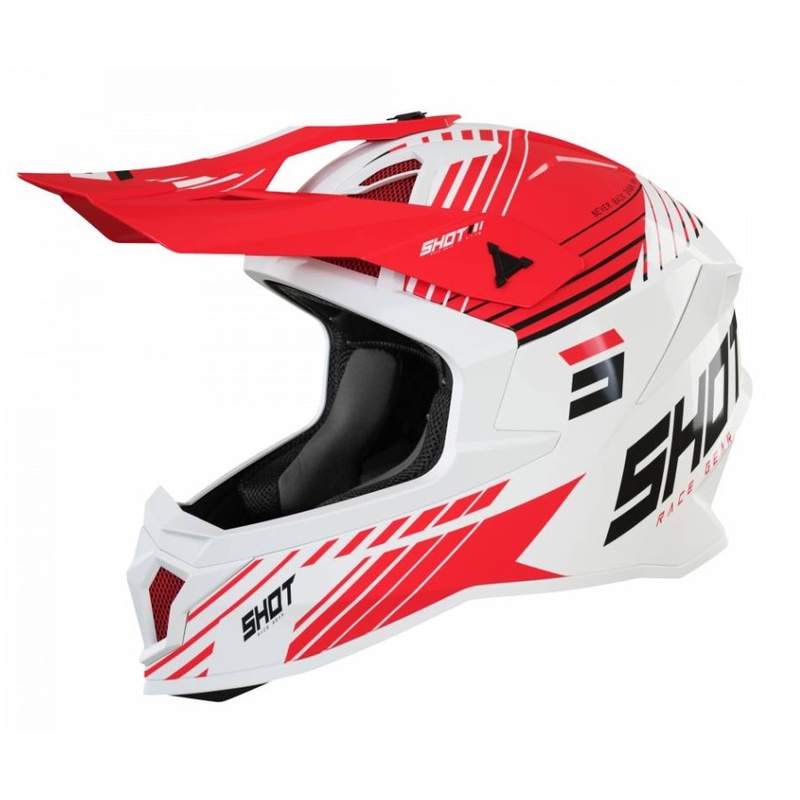 Motocross Helm Shot Lite Fury weiß-rot Ausverkauf