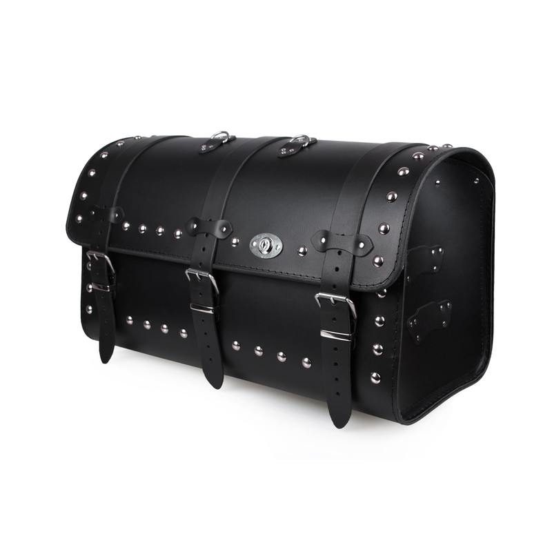Chopper RSA-8B Motorradkoffer aus Leder mit Schloss