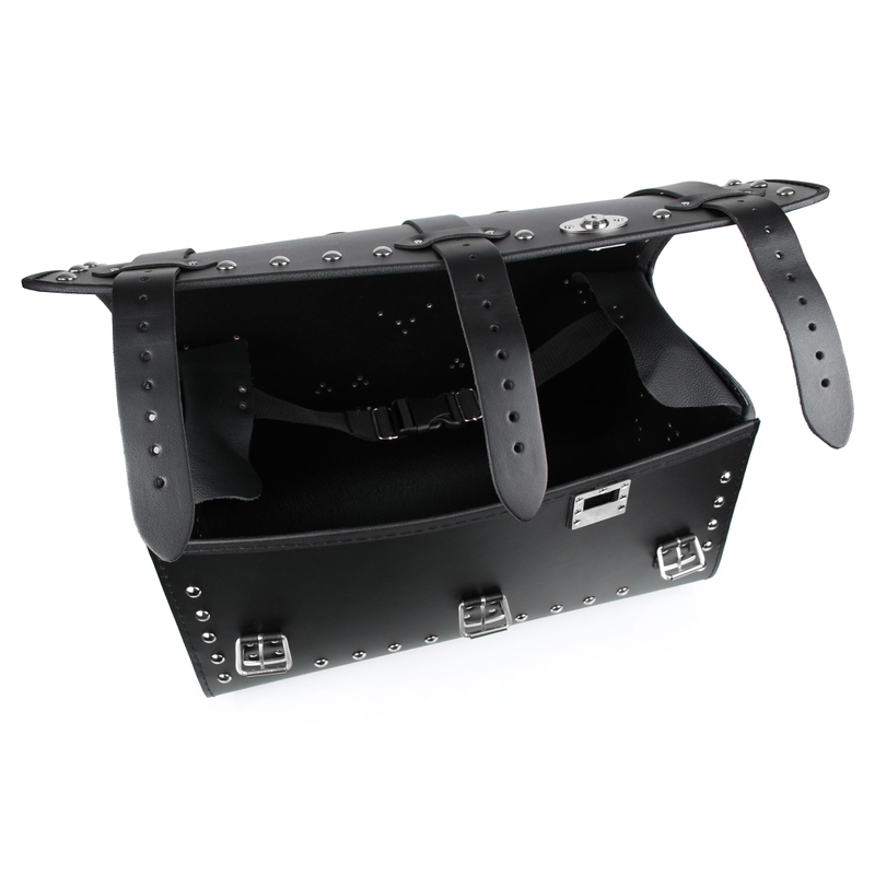 Chopper RSA-8B Motorradkoffer aus Leder mit Schloss