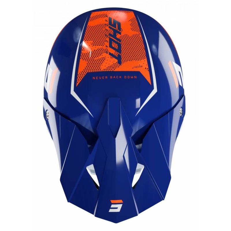 Motocross Helm Shot Furious Camo blau-weiß-orange Ausverkauf