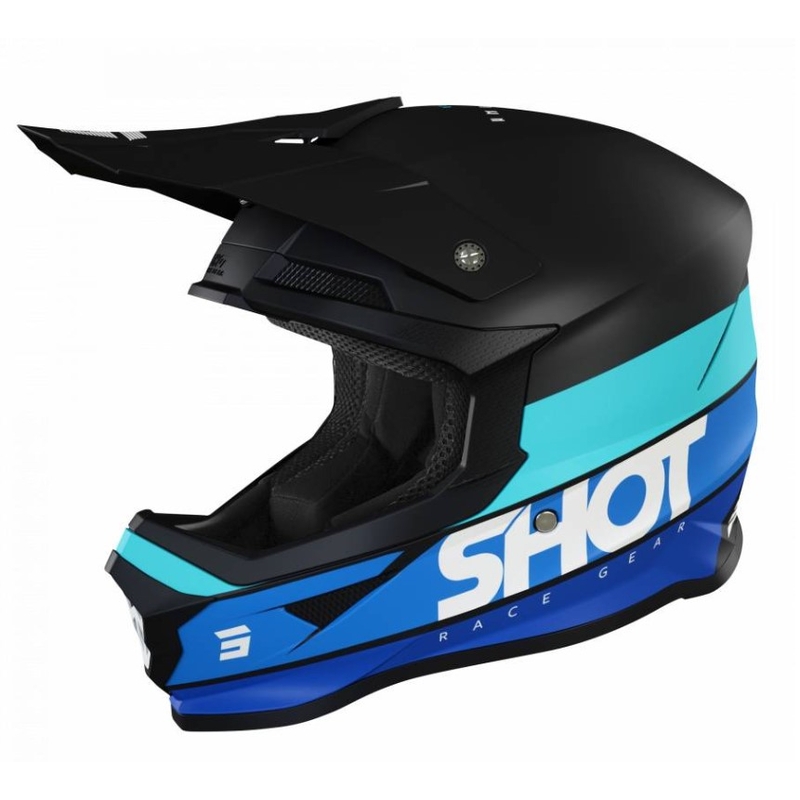 Motocross-Helm Shot Furious Story schwarz-blau