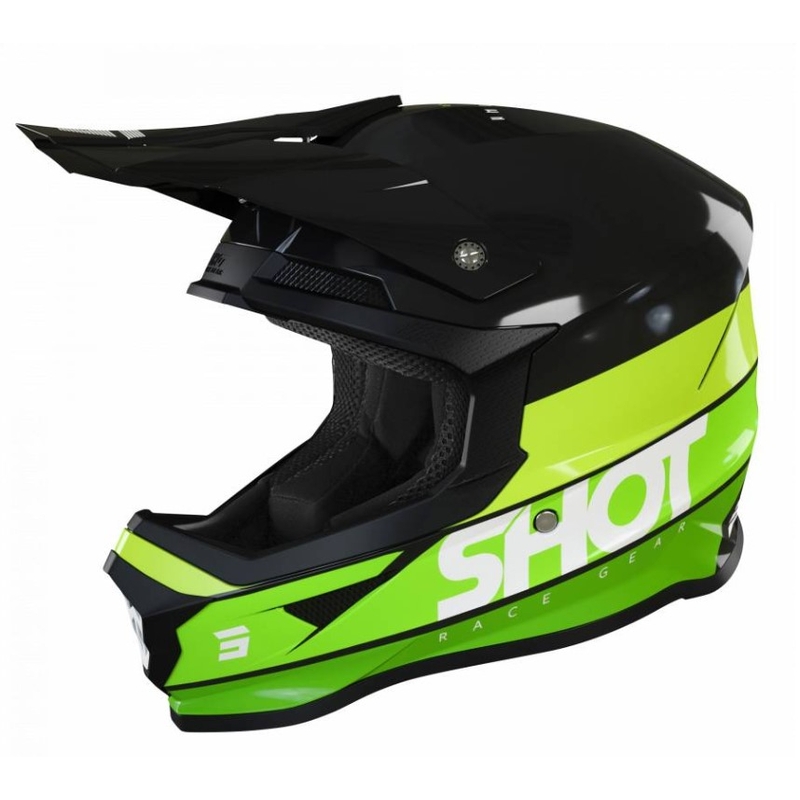 Motocross Helm Shot Furious Story schwarz-grün Ausverkauf