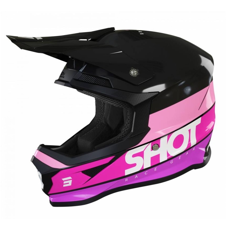 Motocross Helm Shot Furious Story schwarz und rosa Ausverkauf