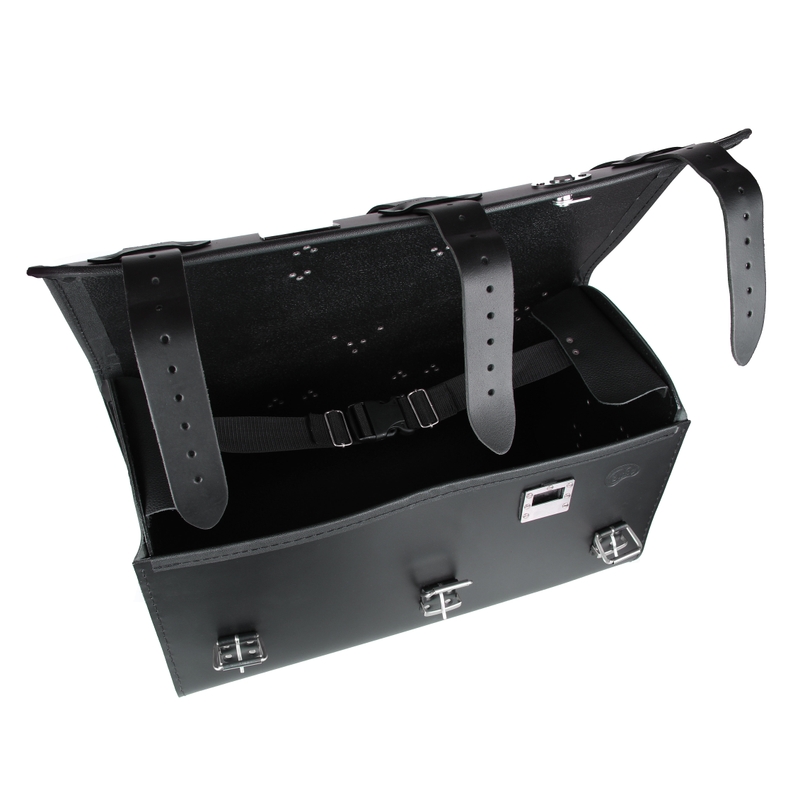 Chopper RSA-18A Motorradkoffer aus Leder mit Schloss